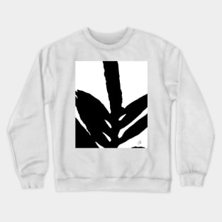 Green Fern in the Dark Black and White Crewneck Sweatshirt